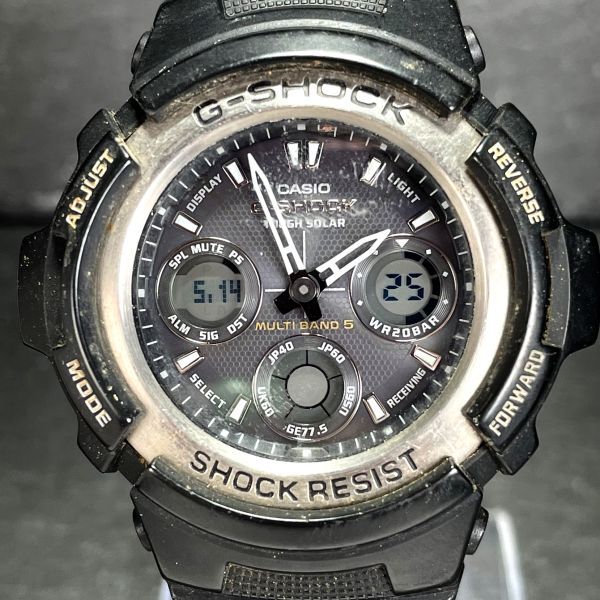 CASIO カシオ G-SHOCK ジーショック AWG-100-1A 腕時計 アナデジ タフソーラー 電波時計 メンズ ブラック文字盤 ステンレス 動作確認済み_画像1