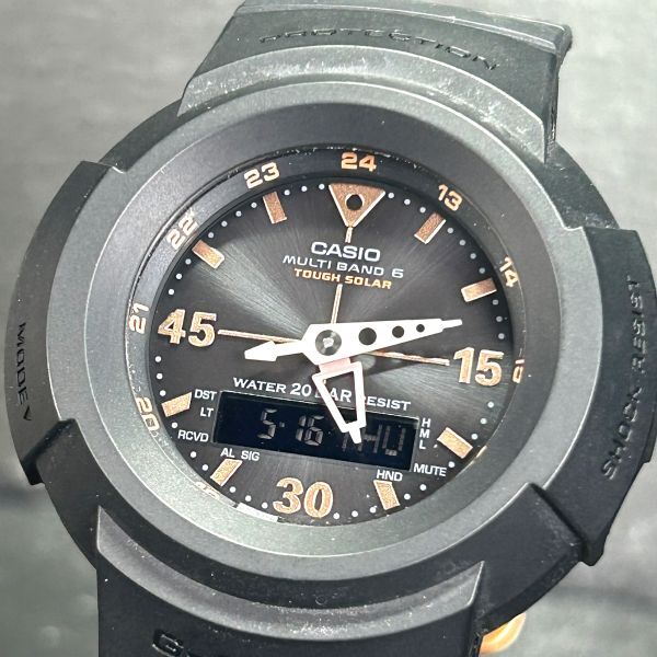 美品 CASIO カシオ G-SHOCK ジーショック AWG-M520G-1A9JF 腕時計 タフソーラー アナデジ 電波ソーラー 多機能 ステンレス 動作確認済み_画像2
