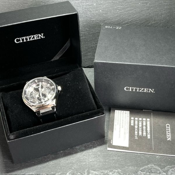  new goods CITIZEN ATTESA ACT Line Citizen Atessa akto line Eko-Drive BU0060-09H moon phase solar wristwatch black 