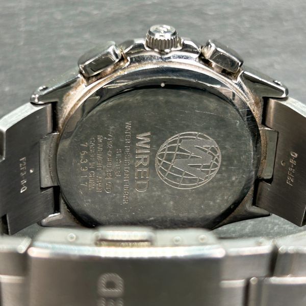 SEIKO セイコー WIRED ワイアード 7T92-0GB0 腕時計 クオーツ アナログ カレンダー ブルー文字盤 ステンレススチール 新品電池交換済み_画像8