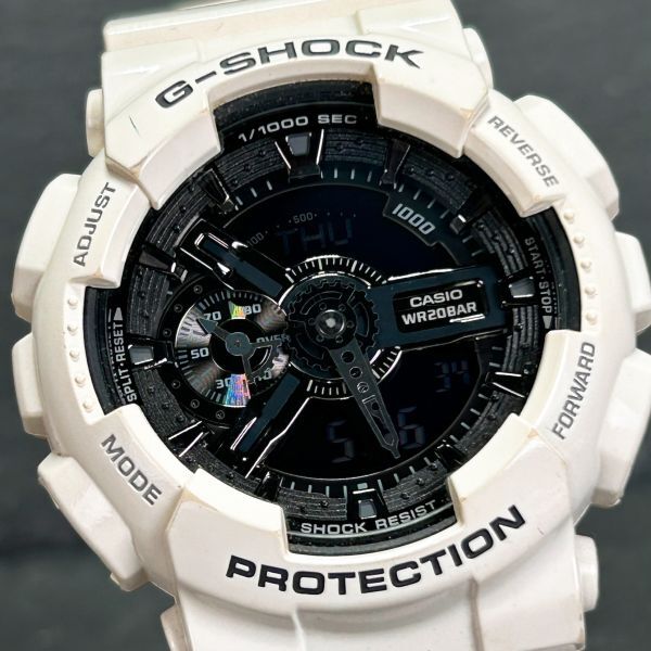 CASIO カシオ G-SHOCK ジーショック GA-110GW-7A 腕時計 クオーツ アナデジ 多機能 ホワイト 白 メンズ ラバーベルト 新品電池交換済み_画像1