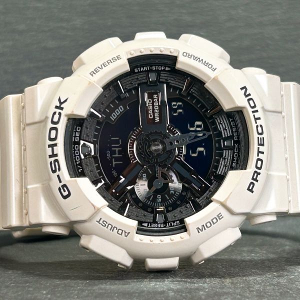 CASIO カシオ G-SHOCK ジーショック GA-110GW-7A 腕時計 クオーツ アナデジ 多機能 ホワイト 白 メンズ ラバーベルト 新品電池交換済み_画像4