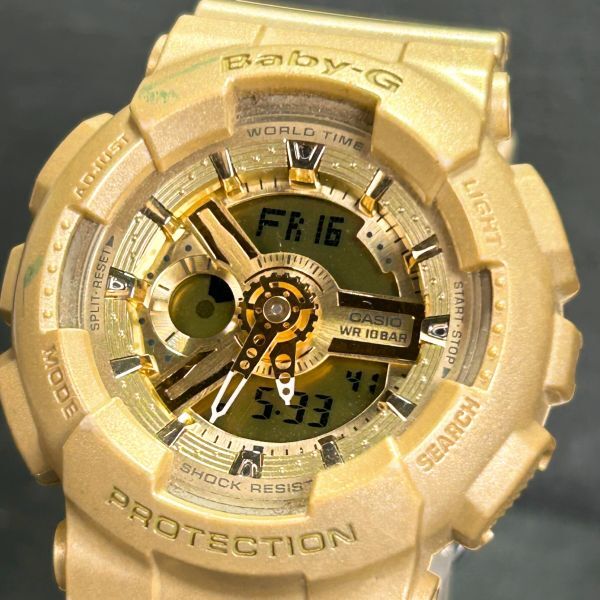 CASIO Casio G-SHOCKji- амортизаторы BA-111-9A наручные часы кварц дыра teji многофункциональный Gold нержавеющая сталь батарейка заменена рабочее состояние подтверждено 