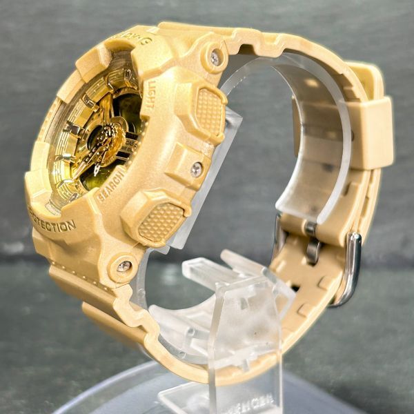 CASIO カシオ G-SHOCK ジーショック BA-111-9A 腕時計 クオーツ アナデジ 多機能 ゴールド ステンレススチール 電池交換済み 動作確認済み_画像6