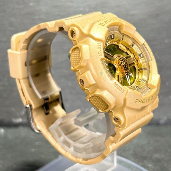 CASIO カシオ G-SHOCK ジーショック BA-111-9A 腕時計 クオーツ アナデジ 多機能 ゴールド ステンレススチール 電池交換済み 動作確認済み_画像5