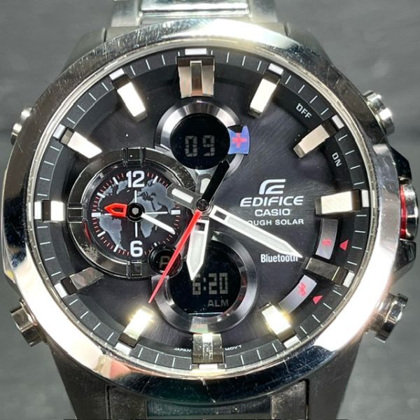 超美品 カシオ エディフィス CASIO EDIFICE ソーラー 腕時計 ECB-500D-1AJF ブラック アナログ デジタル メンズ Bluetooth クロノグラフ_画像2