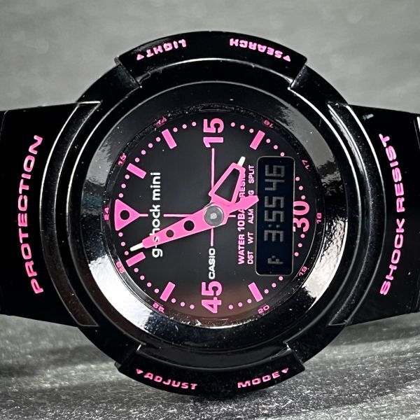 CASIO カシオ g-shock mini Gショックミニ GMN-500-1B2JR 腕時計 アナデジ クオーツ ブラック×ピンク 樹脂ベルト 新品電池交換済み_画像4