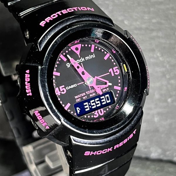 CASIO カシオ g-shock mini Gショックミニ GMN-500-1B2JR 腕時計 アナデジ クオーツ ブラック×ピンク 樹脂ベルト 新品電池交換済み_画像3