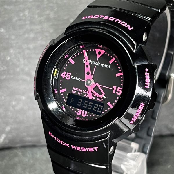 CASIO カシオ g-shock mini Gショックミニ GMN-500-1B2JR 腕時計 アナデジ クオーツ ブラック×ピンク 樹脂ベルト 新品電池交換済み_画像2