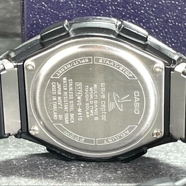 美品 CASIO カシオ WAVE CEPTOR ウェーブセプター WVQ-M410-1A 電波ソーラー 腕時計 ブラック アナログ クロノグラフ カレンダー_画像8