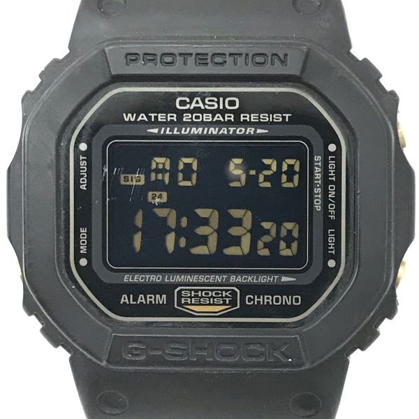 CASIO カシオ G-SHOCK ジーショック DW-5600P 腕時計 クオーツ デジタル スクエア ブラック 樹脂ベルト 動作確認済み_画像1