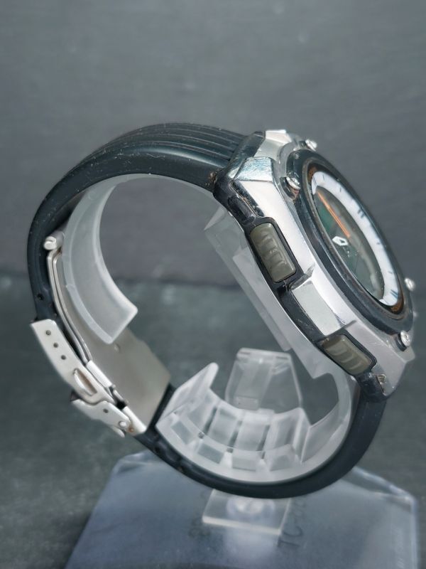 CASIO カシオ スポーツ AQW-101J-1A メンズ アナログ デジタル ソーラー ヴィンテージ 腕時計 シルバー ラバーベルト ステンレススチール_画像5
