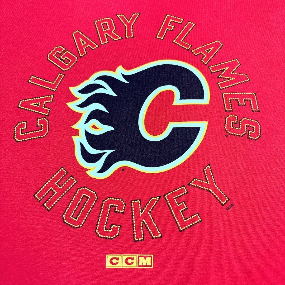 Reebok リーボック NHL Calgary Flames カルガリー・フレームス プリント Tシャツ M USA古着 アメリカ古着_画像5