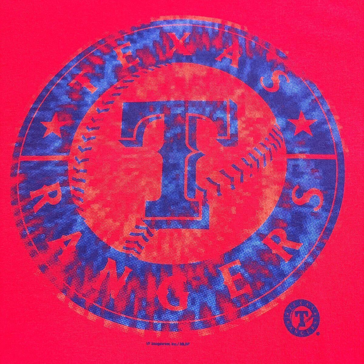 MLB Texas Rangers テキサス・レンジャーズ プリント Tシャツ M メジャーリーグ USA古着 アメリカ古着_画像5