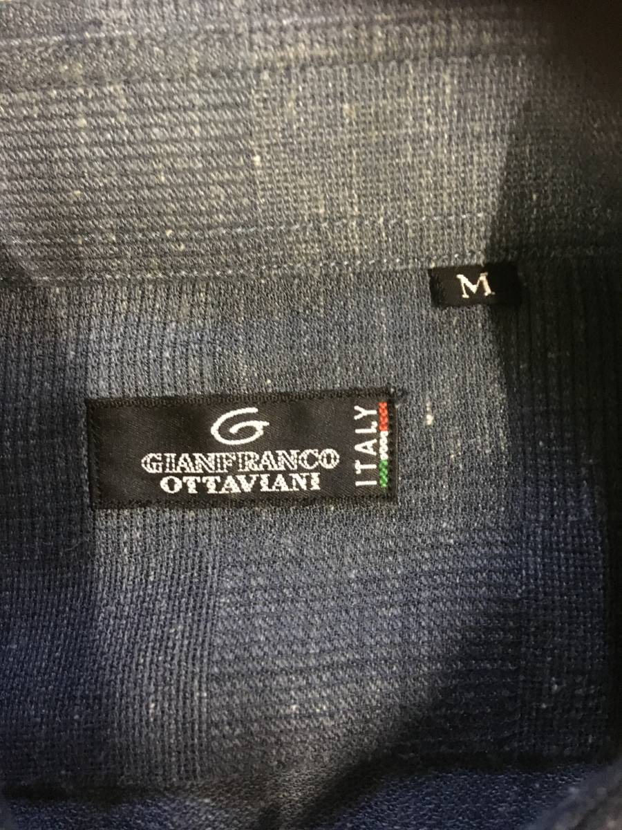 GIANFRANCO OTTAVIANI ジャンフランコ・オッタビアーニ 　半袖シャツ　　グレ－色　Ｍサイズ　古着_画像4