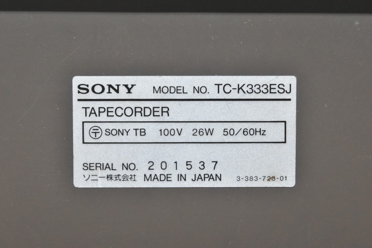 SONY Sony cassette deck TC-K333ESJ