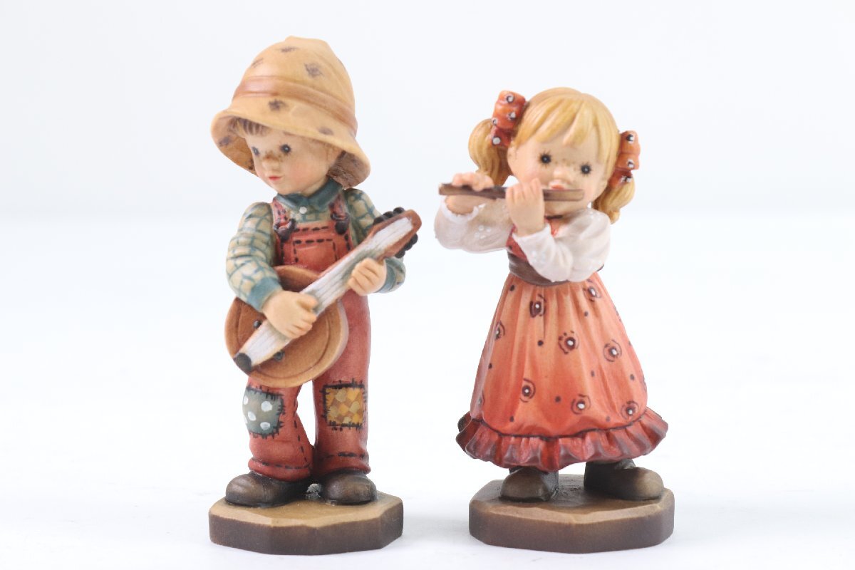 【5点】ANRI アンリ 木彫 Real wood サラ ケイ John Sands Sarah Key アンティーク 人形 少年 少女 ウッド 置物 5100-Kの画像5