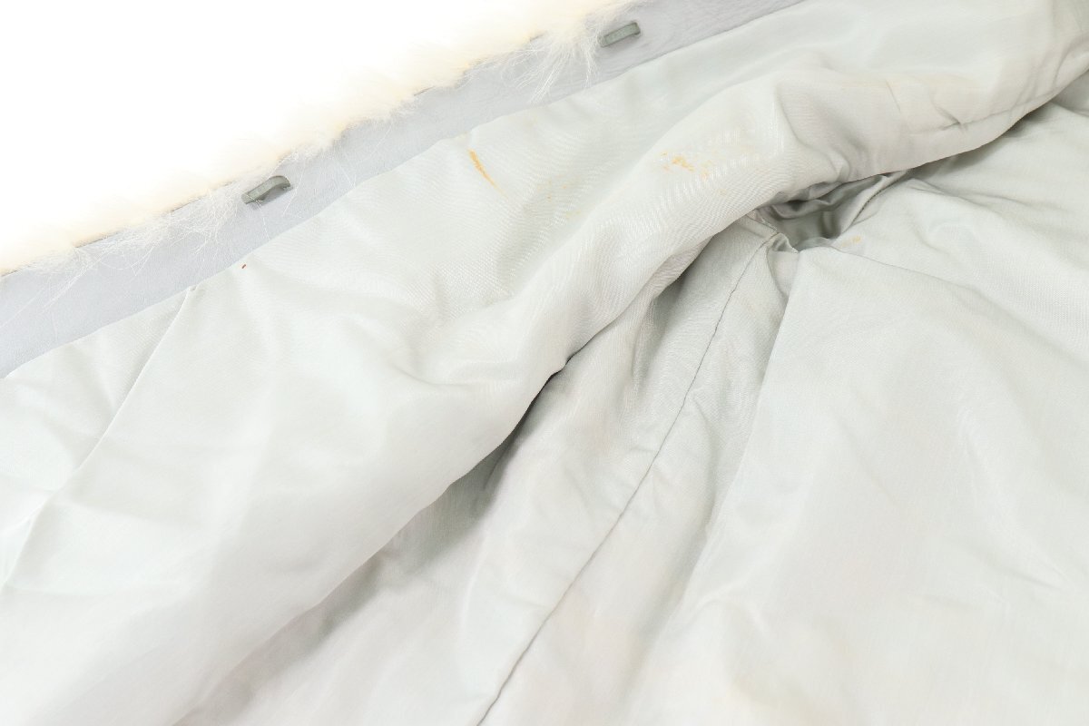 SAGAFOX サガフォックス 本毛皮 ファー コート アウター 上着 ミドル丈 サイズ11 ホワイト 白 系 レディース 5030-kkの画像6