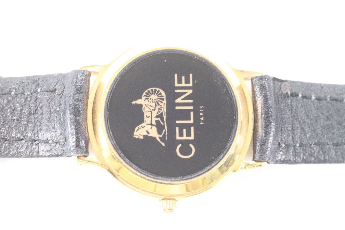 CELINE セリーヌ 馬車 ロゴ クォーツ 2針 レディース 腕時計 ゴールドカラー 5236-N_画像4
