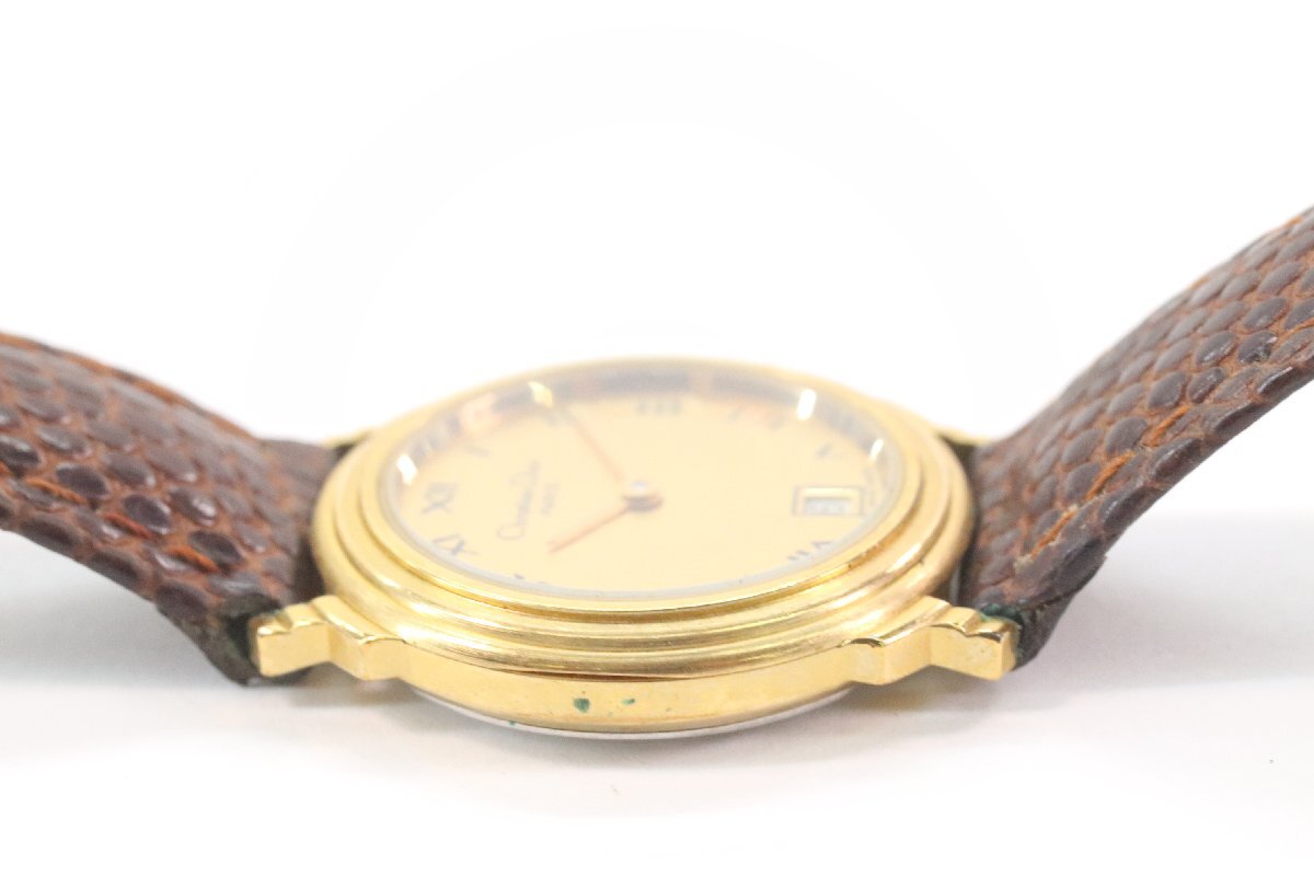 Christian Dior クリスチャン ディオール 48.122.2 クォーツ デイト 2針 レディース 腕時計 5440-HA_画像3