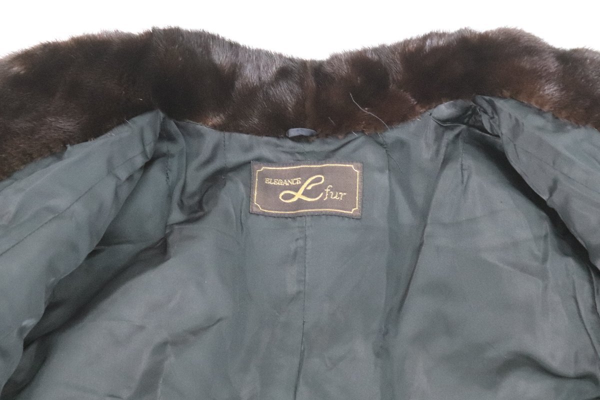 BLACKGLAMA ブラックグラマ × ELEGANCE L fur 毛皮 ファー コート ミンク サイズF ブラウン系 レディース 5368-NA_画像4