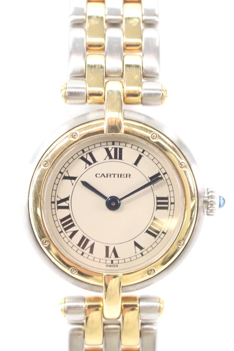 Cartier Cartier хлеб tail 166920 раунд SS×YG комбинированный Rome n кварц женские наручные часы 2 koma коробка иметь 5296-HA