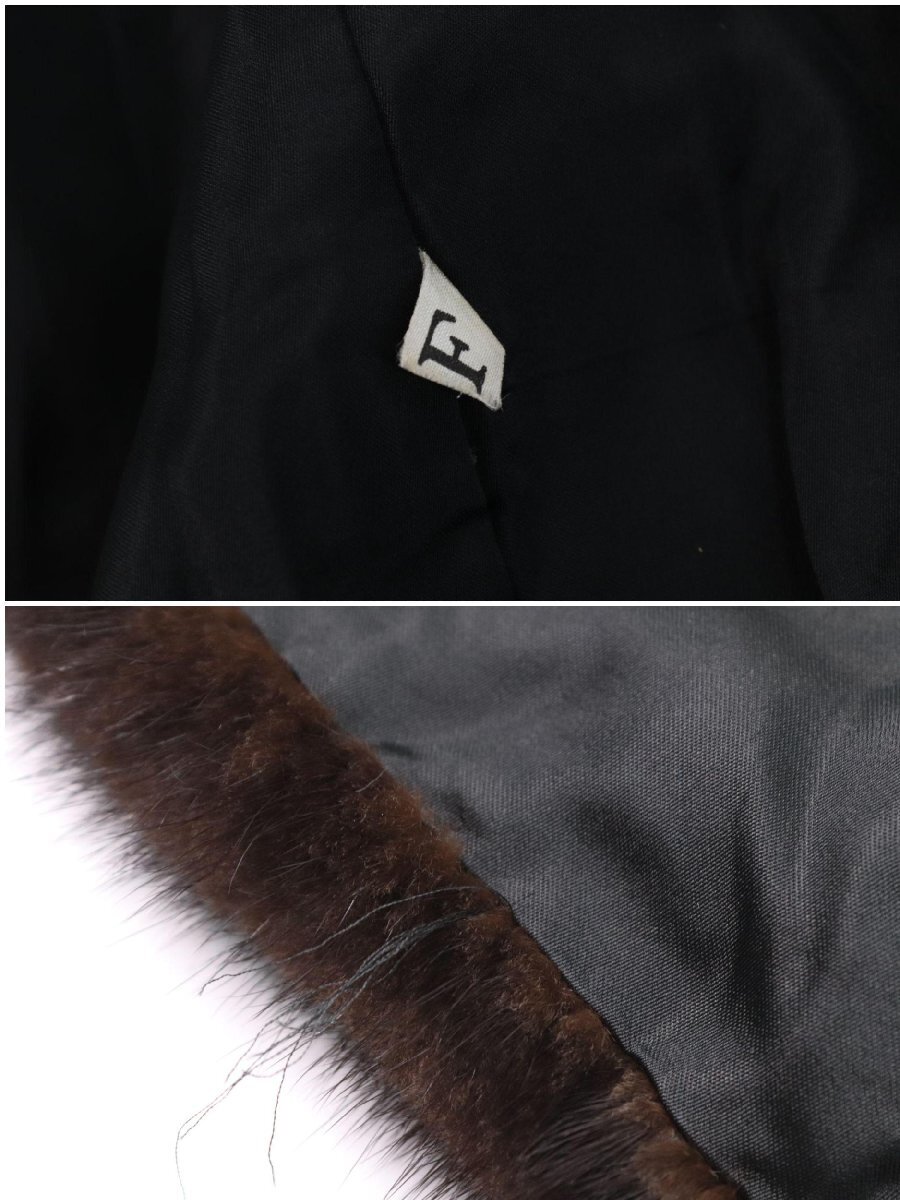 BLACKGLAMA ブラックグラマ × ELEGANCE L fur 毛皮 ファー コート ミンク サイズF ブラウン系 レディース 5368-NA_画像10