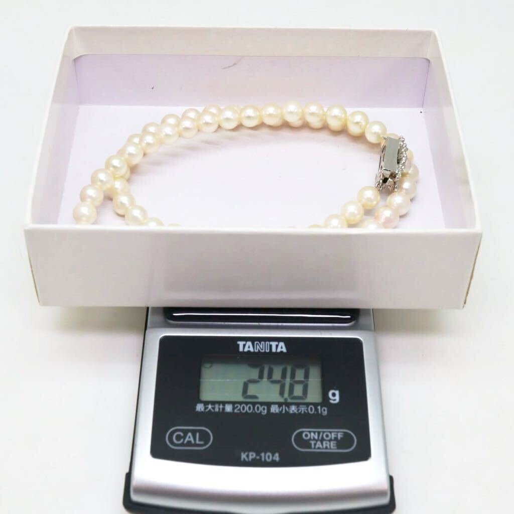 ＊TASAKI(田崎真珠)アコヤ本真珠ネックレス＊m◎ 約24.8g 約43.0cm 約6.0~6.5mm パール あこや pearl necklace jewelry silver EA2/EC0_画像8