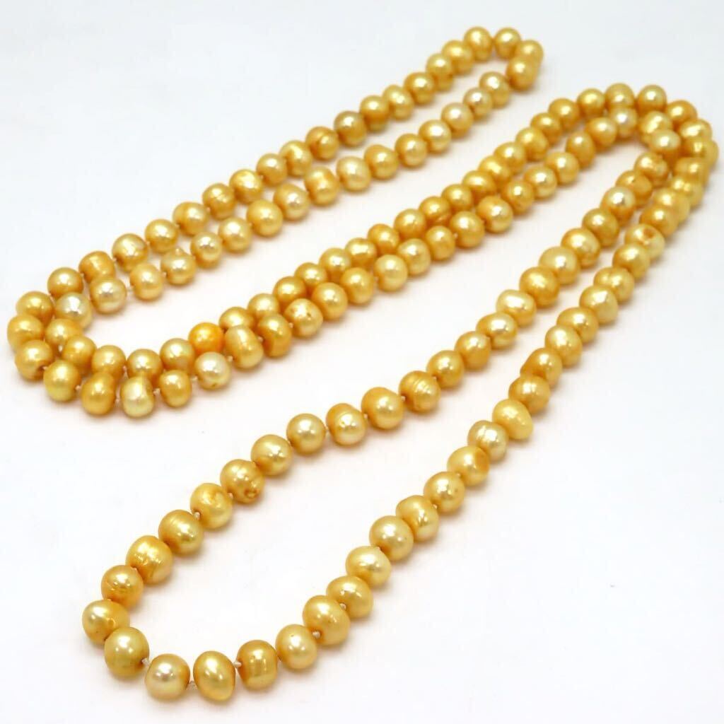 ＊本真珠ロングネックレス＊m 約152.8g パール pearl long necklace jewelry DC0/DC0の画像4