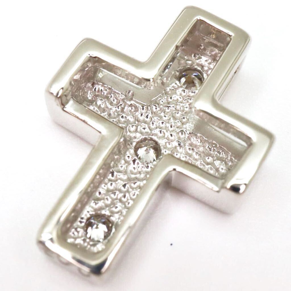 *TASAKI( Tasaki Shinju )K14WG натуральный бриллиант Cross подвеска с цепью *m примерно 1.2g 0.03ct diamond jewelry pendant DI3/DI9