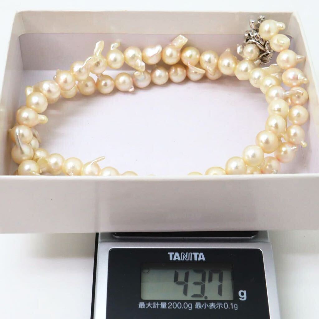 ＊アコヤ本真珠ネックレス＊m 約43.7g 約52.0cm 約6.5~7.0mm あこや パール pearl necklace jewelry silver DB0/DE0_画像7