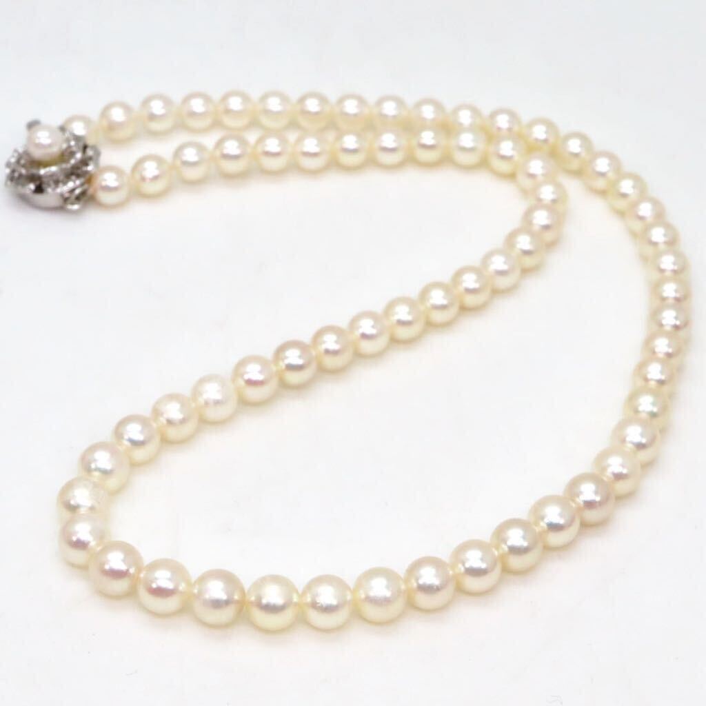 良品!!テリ良し!!＊アコヤ本真珠ネックレス・ブレスレット＊m 36.9g 6.0~6.5mm珠 あこや パール pearl necklace jewelry silver DA0/DC0_画像4