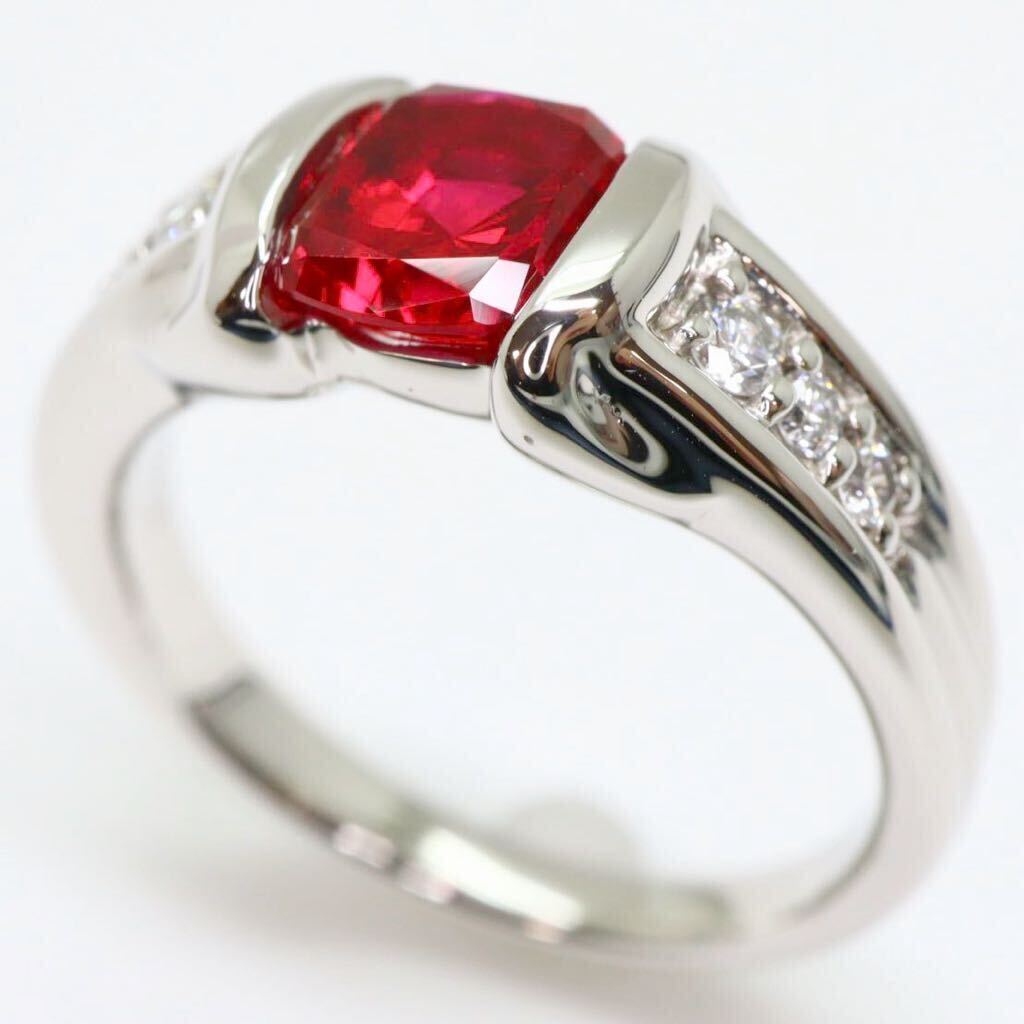 ＊CrescentVert(クレサンベール)Pt950ルビー/天然ダイヤモンドリング＊m 約10.0g 12.5号 ruby diamond jewelry ring 指輪 EE0/EE0_画像2