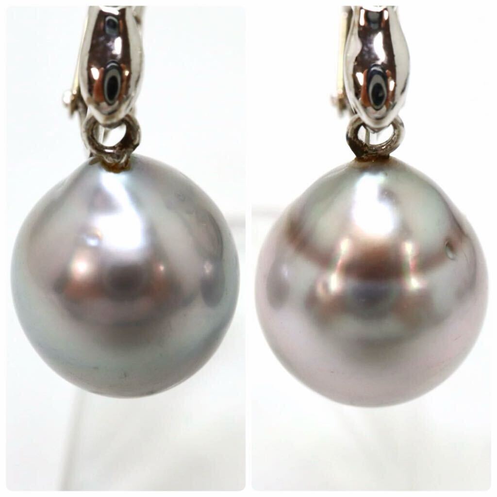 ＊K14WG юг ... черный .../ природный   алмаз  серьги  ＊m 5.7g Black Butterfly Pearl diamond earring jewelry EA7/EA8