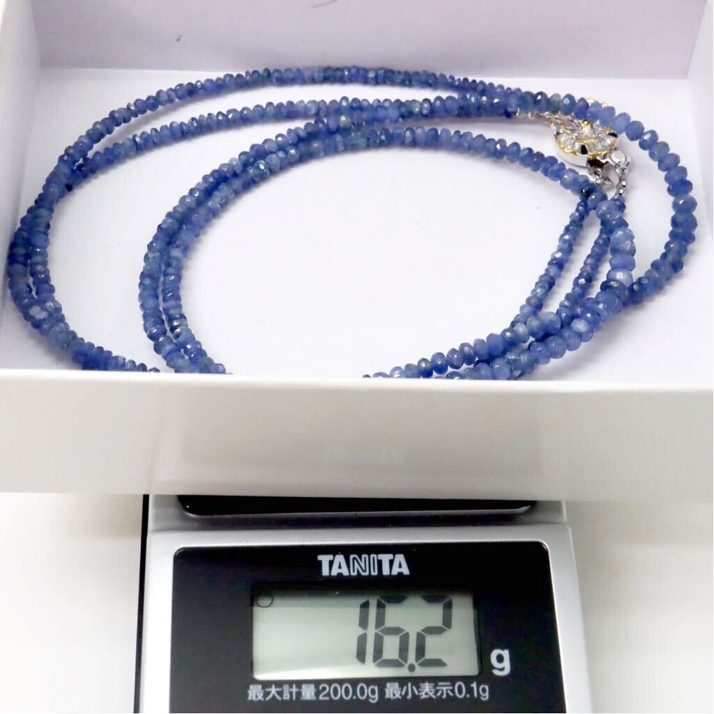 ＊天然サファイアネックレス＊m 約16.2g 約42.5cm sapphire necklace jewelry silver DE0/EA0_画像8