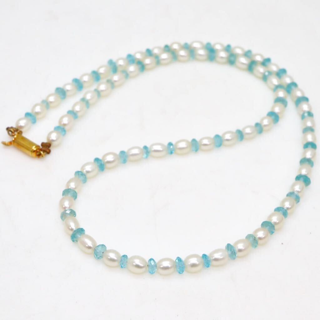 ＊K18/K14本真珠ネックレス＊m 約8.7g 約40.5cm パール pearl necklace jewelry DB0/DB0_画像4