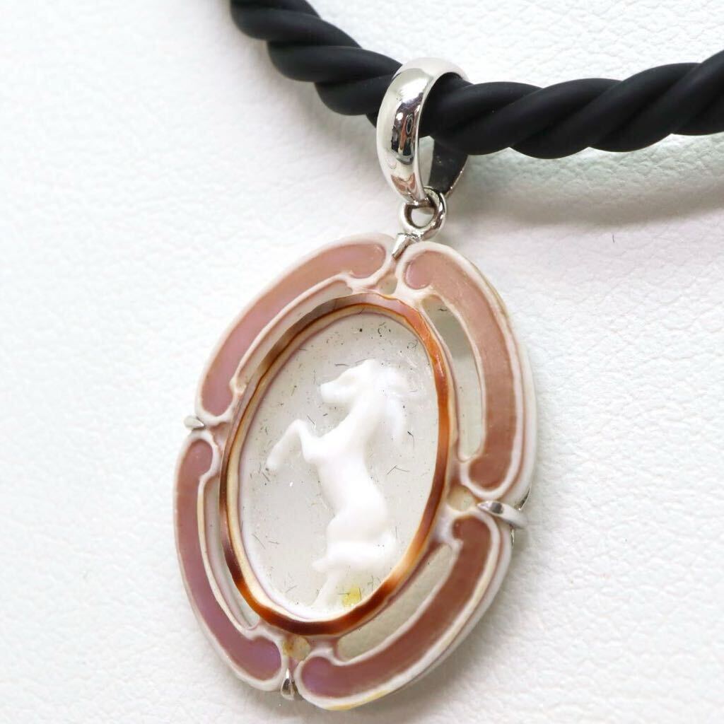 ＊K18WGシェルカメオペンダントネックレス＊m 約4.7g 約42.0cm shell cameo pendant necklace jewelry DE0/DE5_画像2