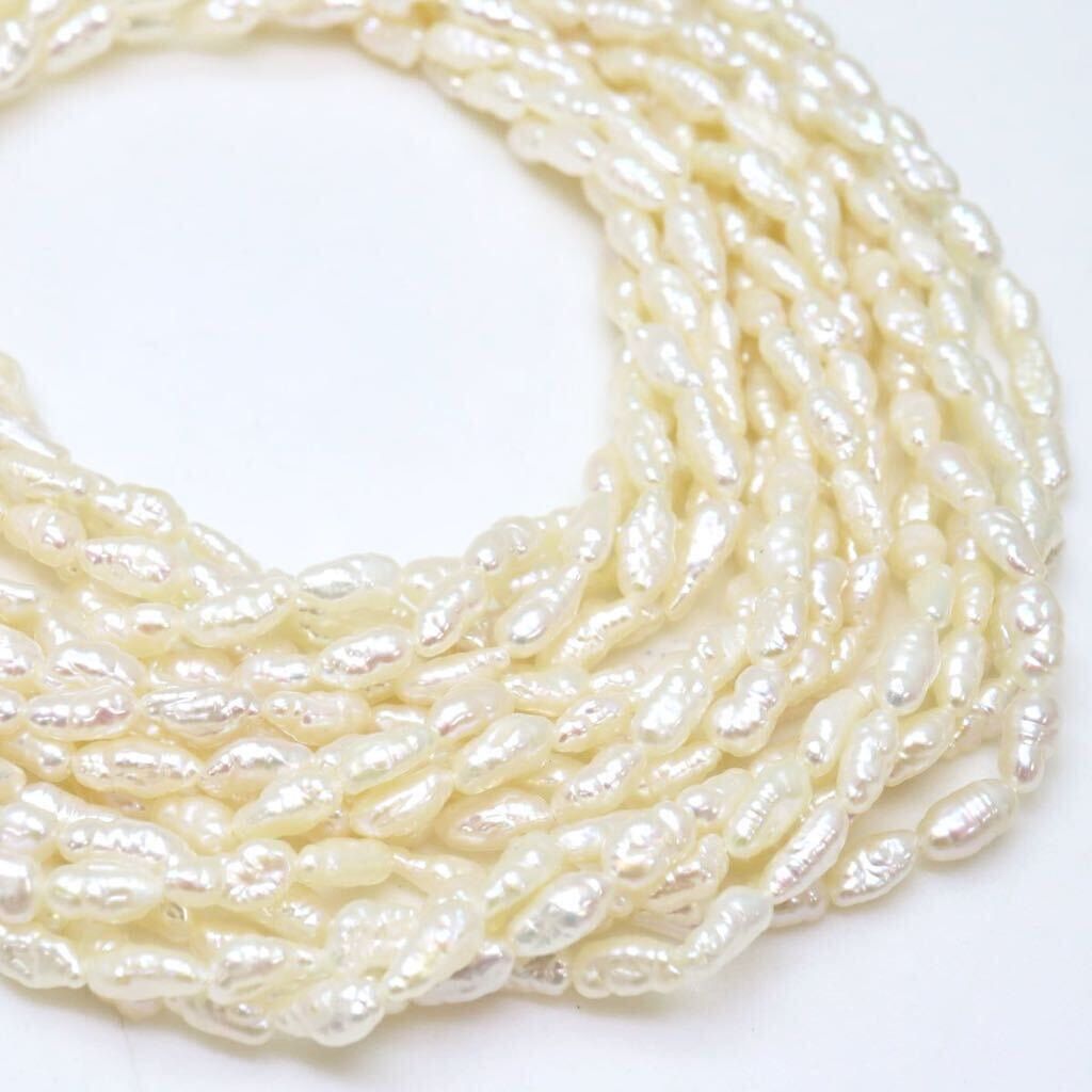 ＊本真珠5連ロングネックレス＊m 約54.9g 約81.0cm パール pearl necklace jewelry silver DB0/DC0_画像1