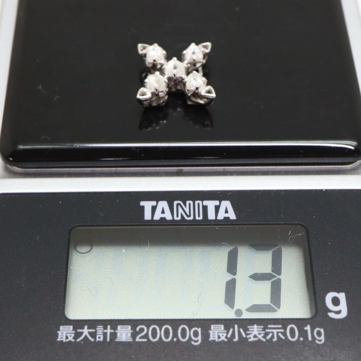  beautiful goods!!*K18WG natural diamond pendant top *m 1.3g 0.30ct diamond pendant jewelry EA1/EA1