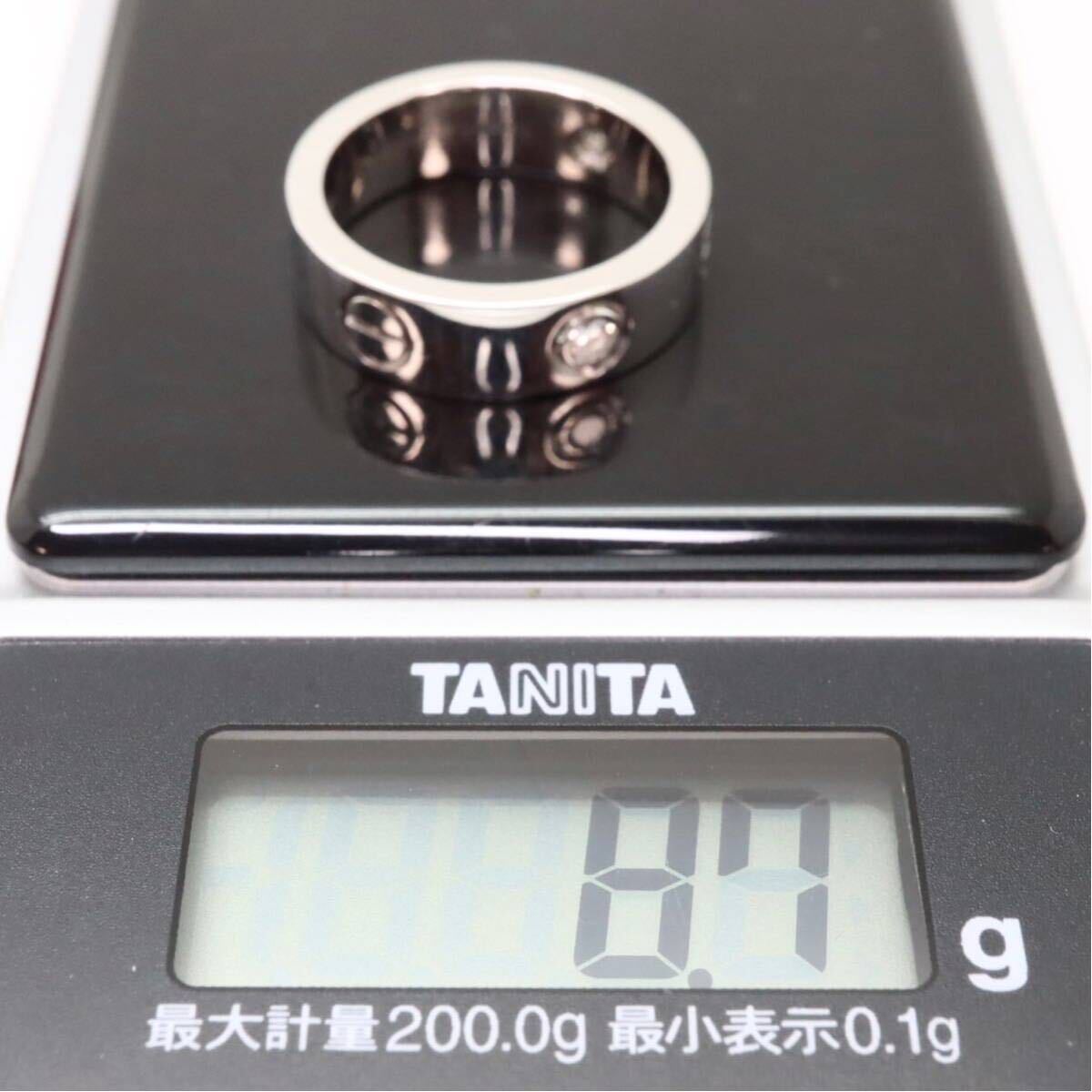 美品!!箱付き!!＊Cartier(カルティエ)K18WG天然ダイヤモンド ハーフダイヤモンド ラブリング＊m 約8.7g 約12.0号 diamond ring指輪 FA0/FA0_画像8