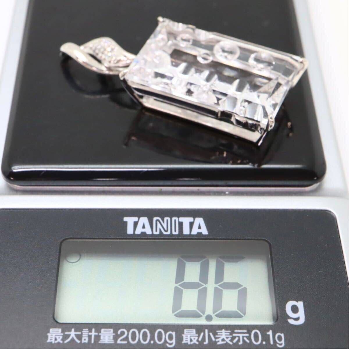  хорошая вещь!!so-ting имеется!!*K18WG натуральный sagenitik кварц / натуральный бриллиант подвеска с цепью *m 8.6g quartz diamond jewelry ED8/ED8