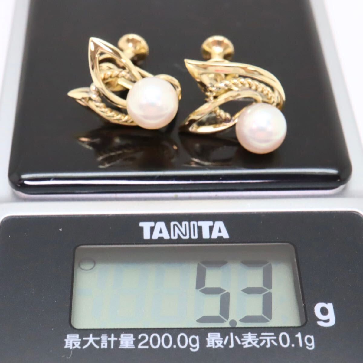＊MIKIMOTO(ミキモト) K14アコヤ本真珠イヤリング＊m 約5.3g 約7.0mm パール pearl earring jewelry EC2/EC3_画像8