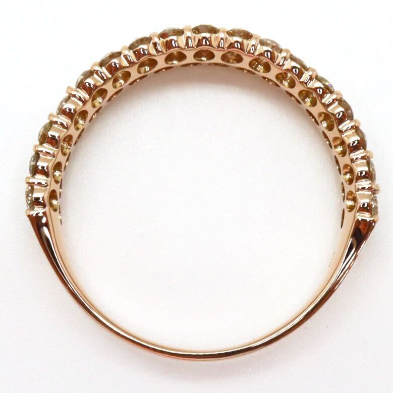 1.00ct up!! хорошая вещь!!*K18 натуральный бриллиант pave кольцо *m примерно 2.2g 10.0 номер 1.00ct diamond ring кольцо EB1/EB3
