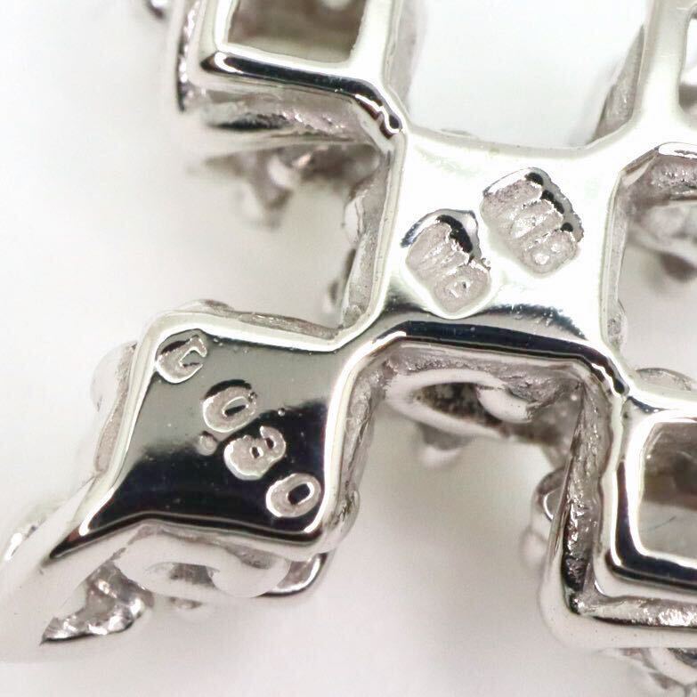  прекрасный товар!!*K18WG натуральный бриллиант подвеска с цепью *m 1.3g 0.30ct diamond pendant jewelry EA1/EA1