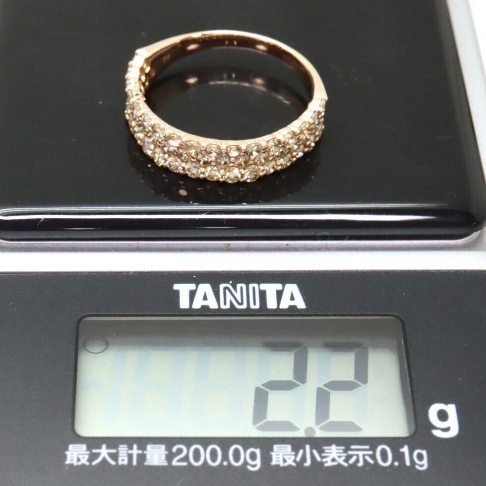 1.00ct up!! хорошая вещь!!*K18 натуральный бриллиант pave кольцо *m примерно 2.2g 10.0 номер 1.00ct diamond ring кольцо EB1/EB3