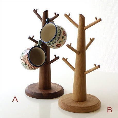  cup stand tree mug stand wooden natural tree natural wood wood cup tree [ type A] free shipping ( one part region excepting ) map3510a