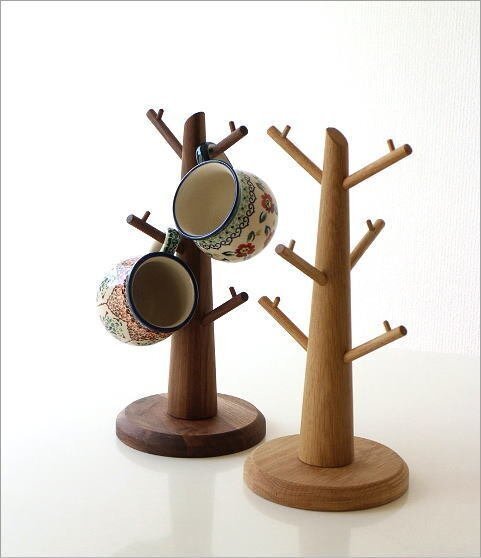  cup stand tree mug stand wooden natural tree natural wood wood cup tree [ type B] free shipping ( one part region excepting ) map3510b