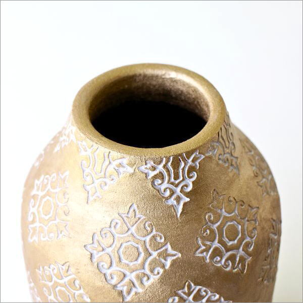 花瓶 おしゃれ 陶器 フラワーベース 花器 直径15×高さ26cm かわいい 陶器のベース MOROSアラベスク_画像4