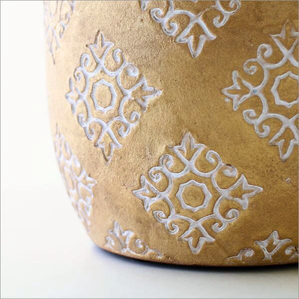 花瓶 おしゃれ 陶器 フラワーベース 花器 直径15×高さ26cm かわいい 陶器のベース MOROSアラベスク_画像5