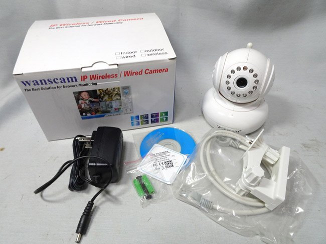 ①IP Wireless/Wired　Camera ネットワークカメラ 防犯カメラ 監視カメラ 通電確認済 ジャンク扱い品_画像1